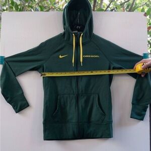 Oregon Ducks Nike Therma-Fit Zip Up Hoodie Green Yellow Women's Small